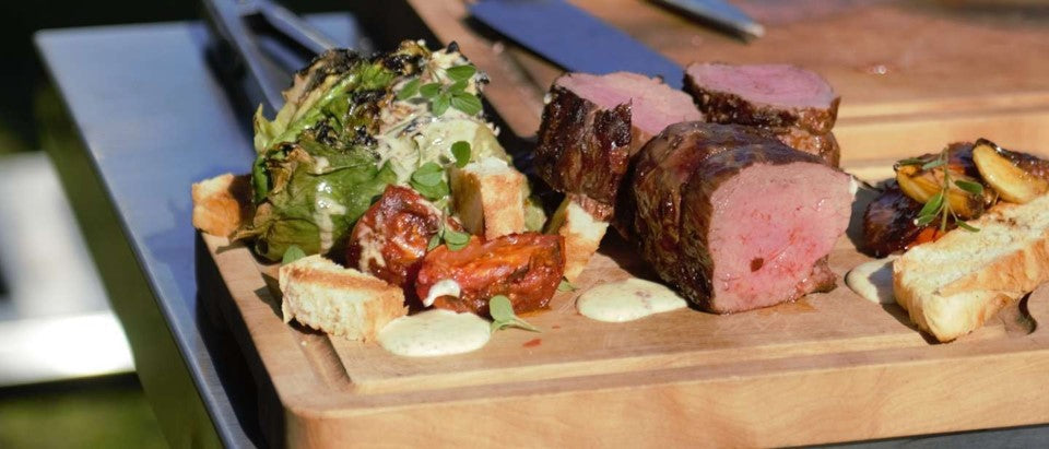 BEEF TENDERLOIN WITH GRILLED ICEBERG LETTUCE SALAD