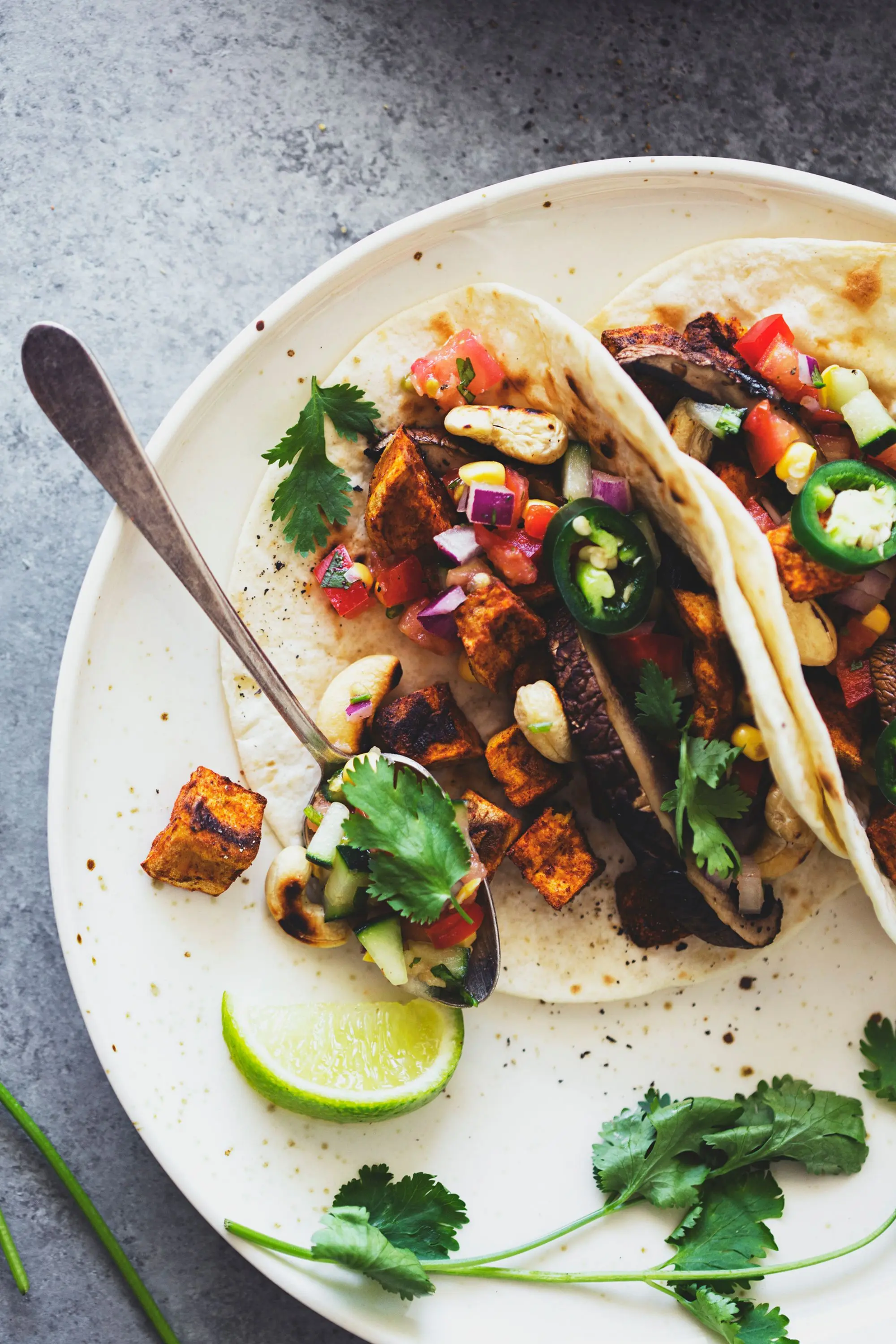 Spiced Sweet Potato & Grilled Portobello Tacos