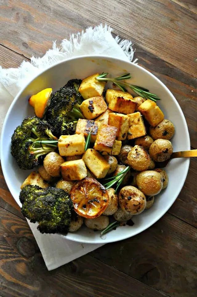 Vegan Dijon Rosemary Sheet Pan Dinner