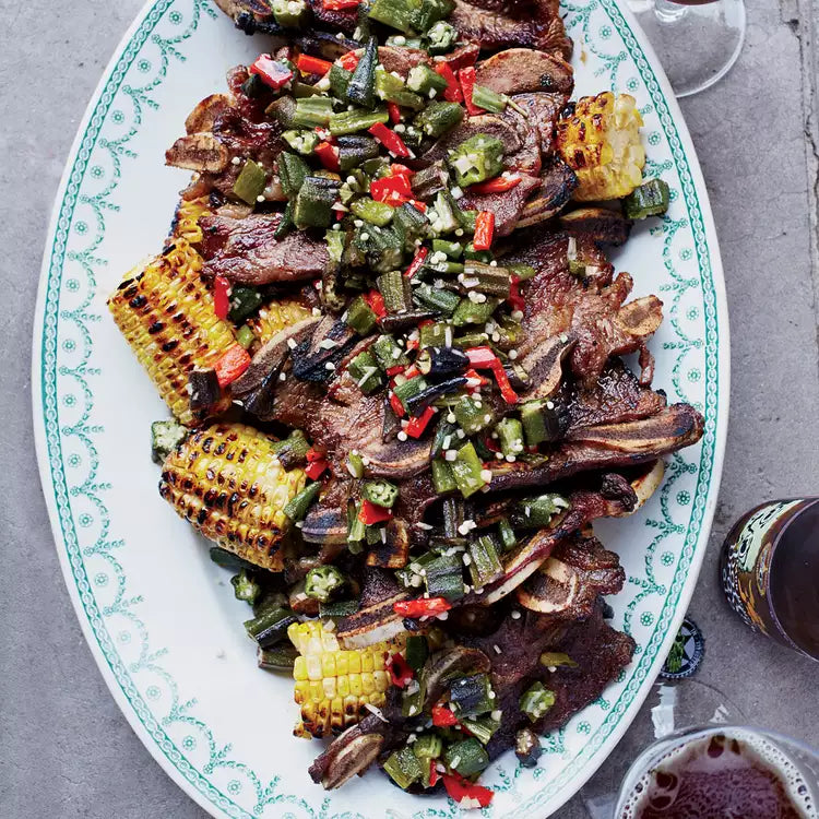 Kalbi Ribs and Grilled Corn with Kalbi Butter