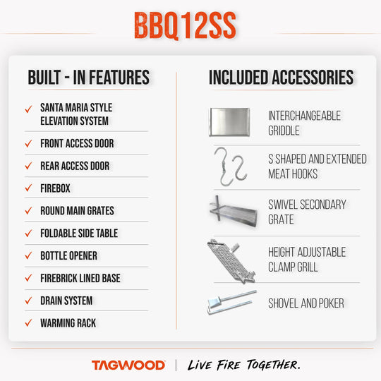 Argentine Charcoal & Woodfired Parrilla Grill | BBQ12SS