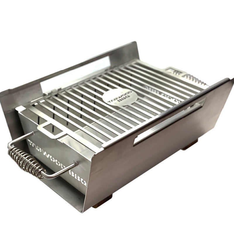 Load image into Gallery viewer, Tagwood BBQ Table Top Warming Brazier | Stainless steel and Acacia wood | BBQ07SS
